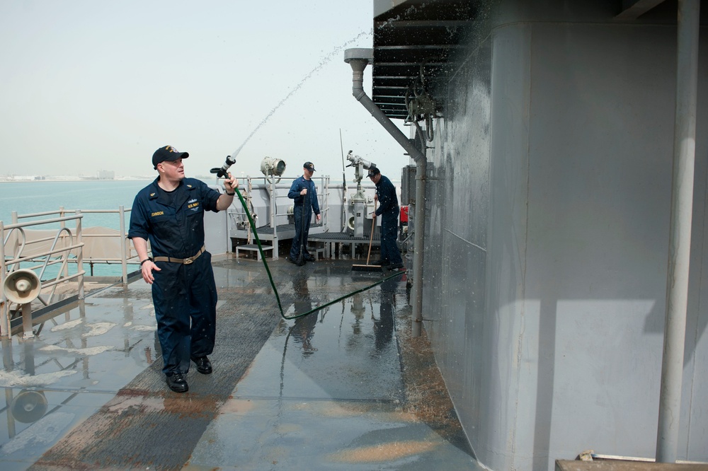 USS Pearl Harbor wash down