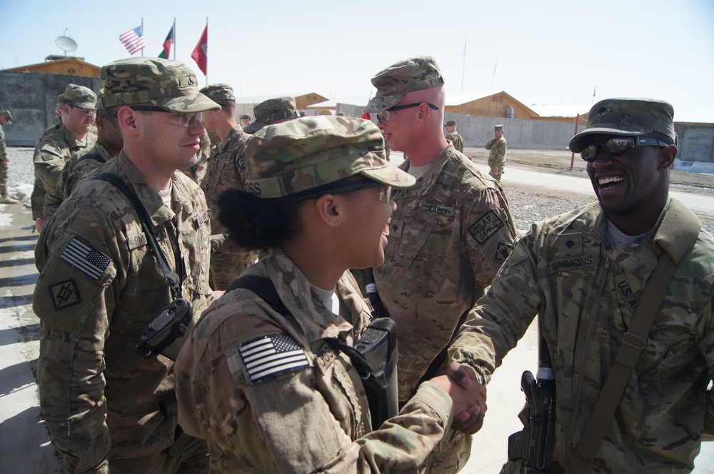 7th Eng. Bn. re-enlist soldiers, Afghanistan