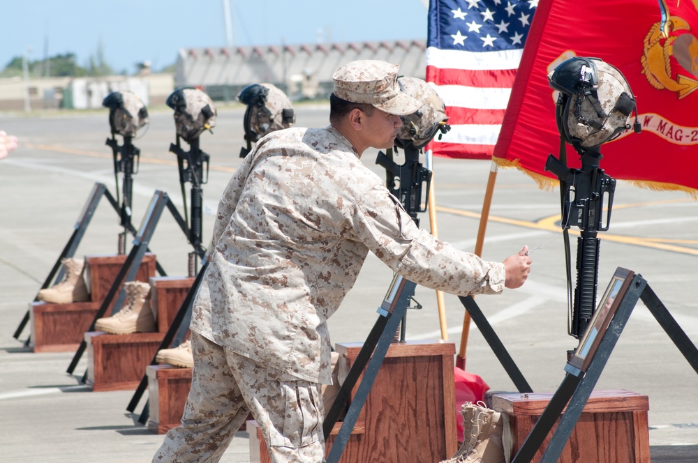 Marine helicopter squadron honors six killed in Afghanistan