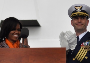 First Lady Michelle Obama sponsors Coast Guard newest cutter