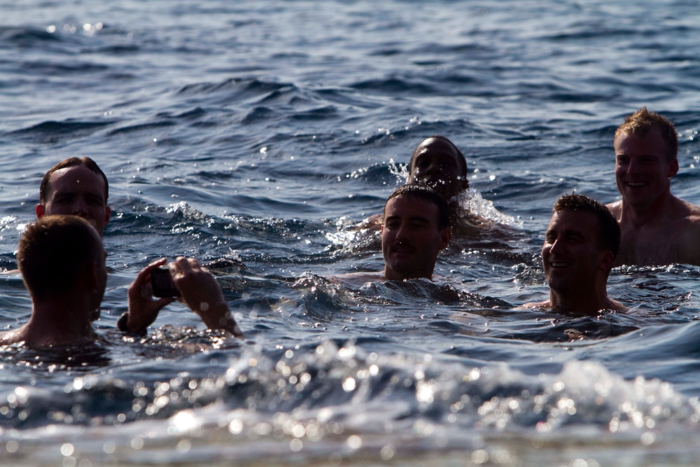 Marines attend swim call aboard USS New Orleans
