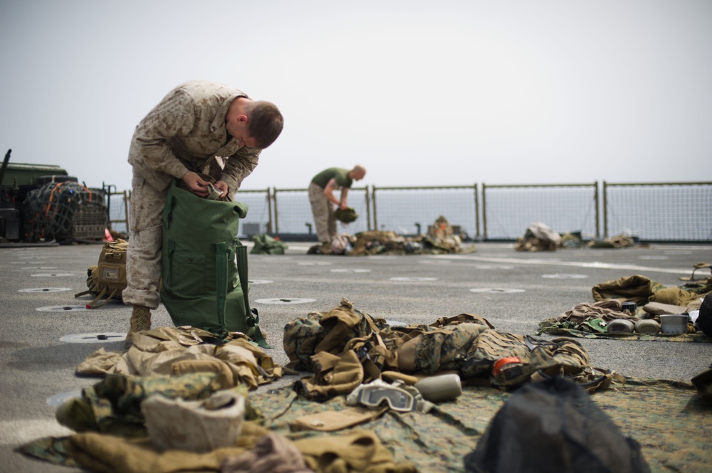 Marines aboard USS Pearl Harbor