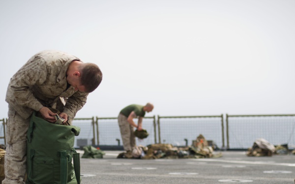 Marines aboard USS Pearl Harbor