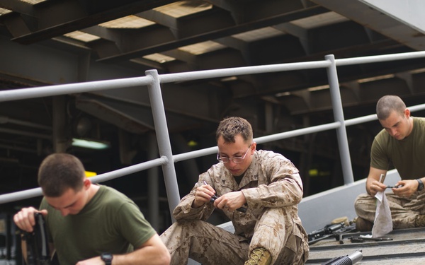 Marines aboard USS Pearl Harbor