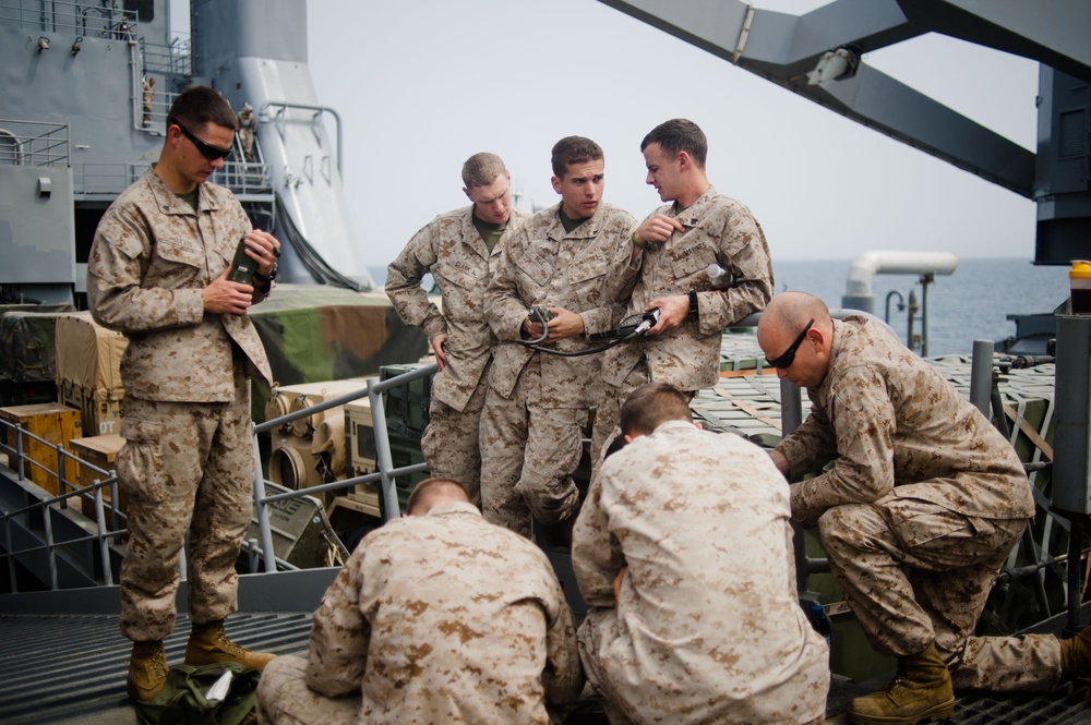 Marines aboard USS Pearl Harbor