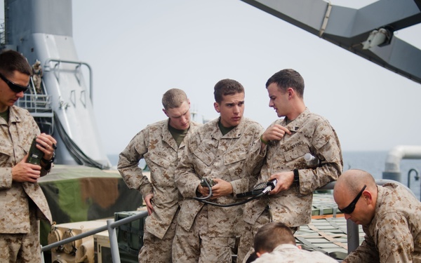 Marines aboard USS Pearl Harbor