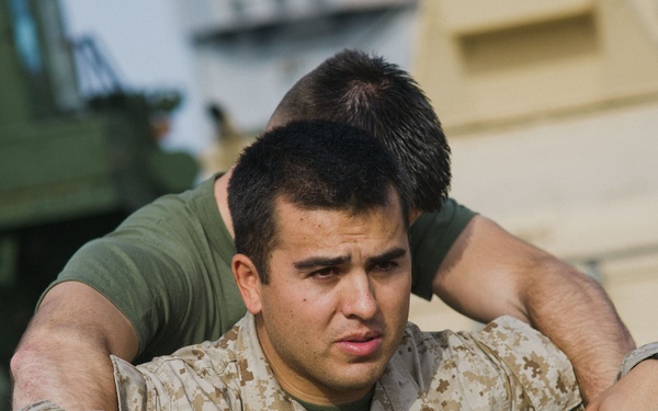 Marines aboard USS Pearl Harbor