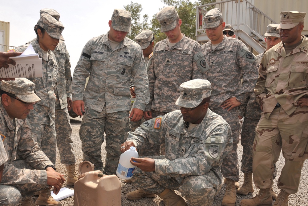 US Army 490th Civil Affairs Battalion Functional Specialty Unit teaches field sanitation certification at Camp Lemonnier