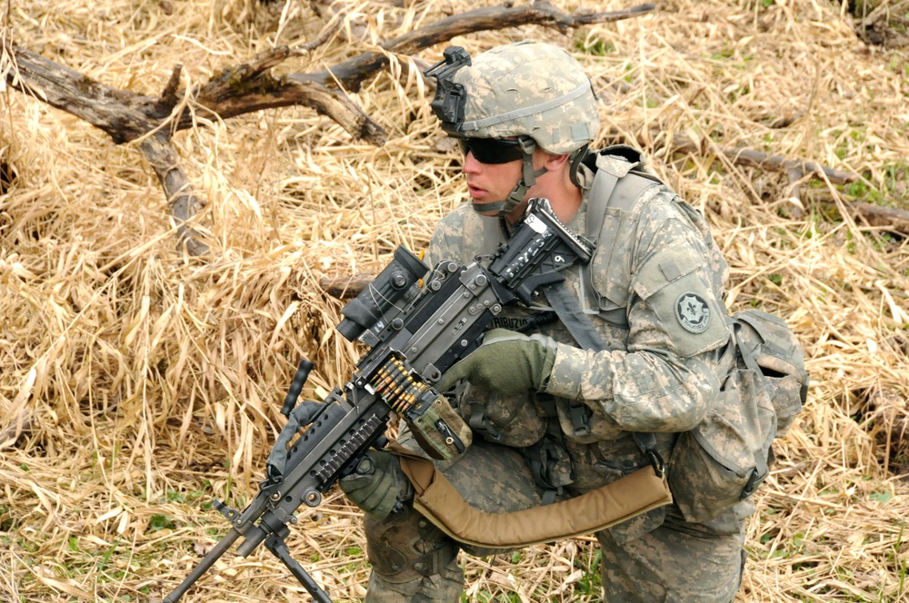 US Army soldier on alert
