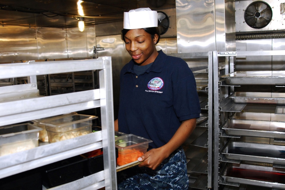 Moving food to the salad bar