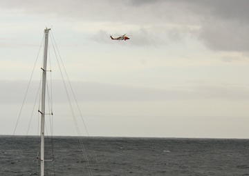 Coast Guard responds to a damaged racing yacht