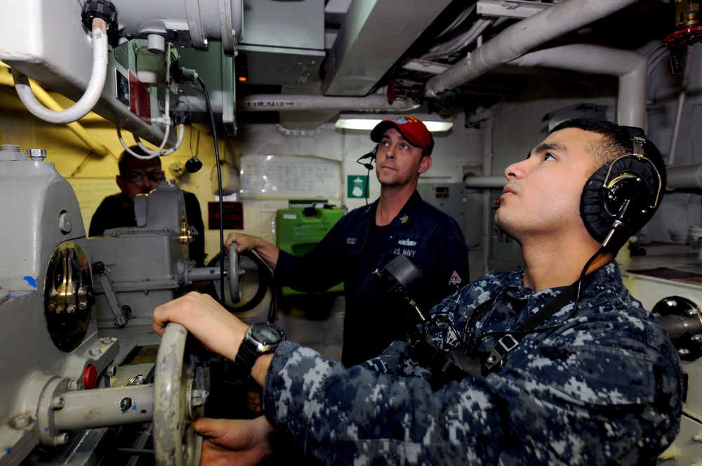 USS Simpson sailors training