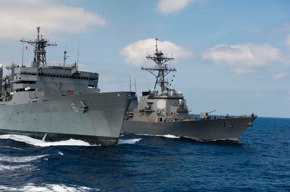 USS Porter conducts replenishment at sea