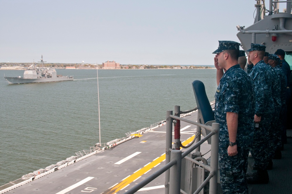 USS Kearsarge sailors salute