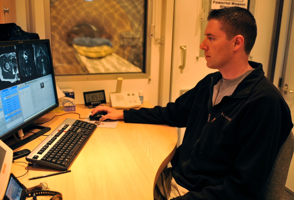 Magnetic resonance imaging machine at Bagram Air Field one of three in the AOR