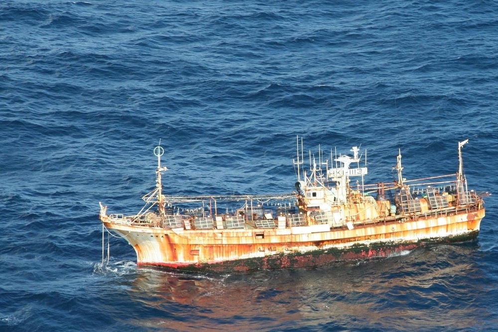 Adrift fishing vessel from 2011 Fukoshima tsunami