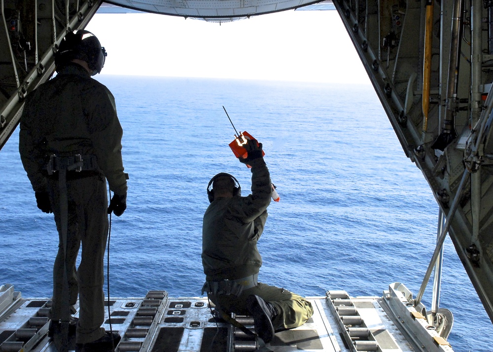 Coast Guard overflight reconfirms position of unmanned Japanese vessel