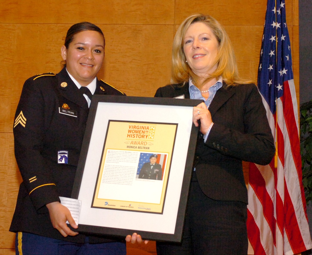 Virginia Guard Bronze Star recipient honored at Virginia Women in History event