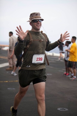 Marines, sailors participate in half marathon while deployed