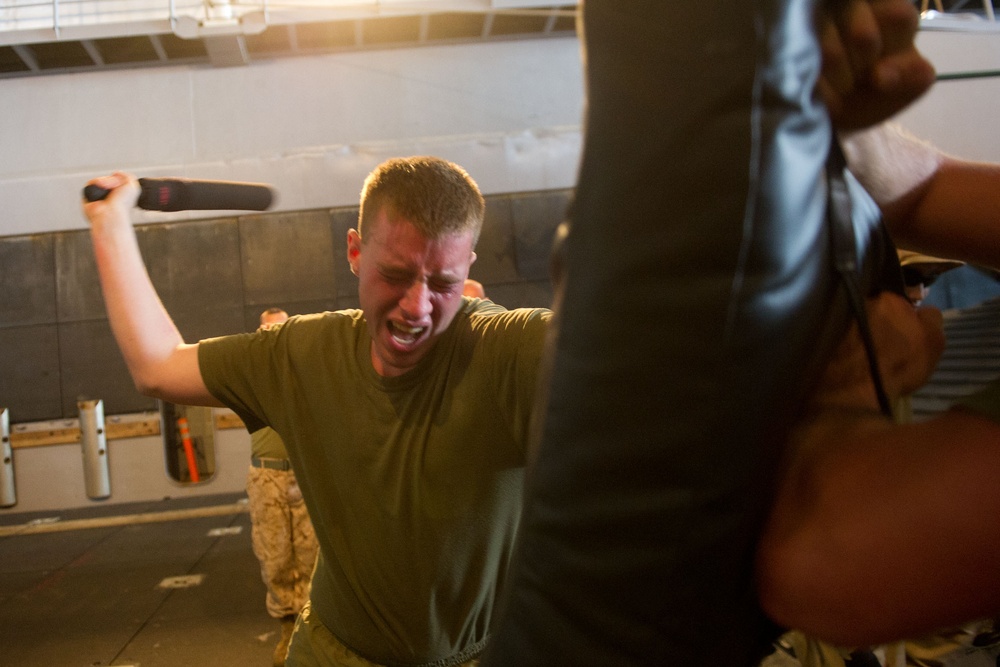 Marines practice non-lethal weapons techniques