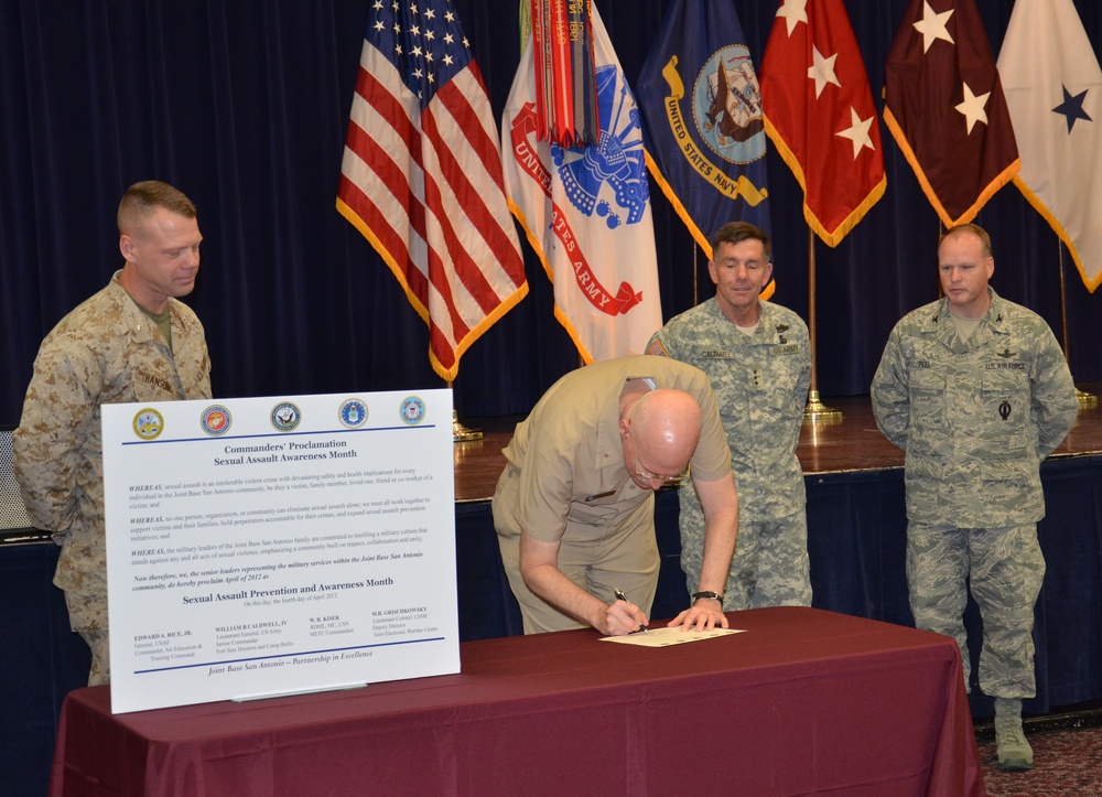 Signing of proclamation at Fort Sam Houston