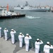 Saluting an Indian navy ship