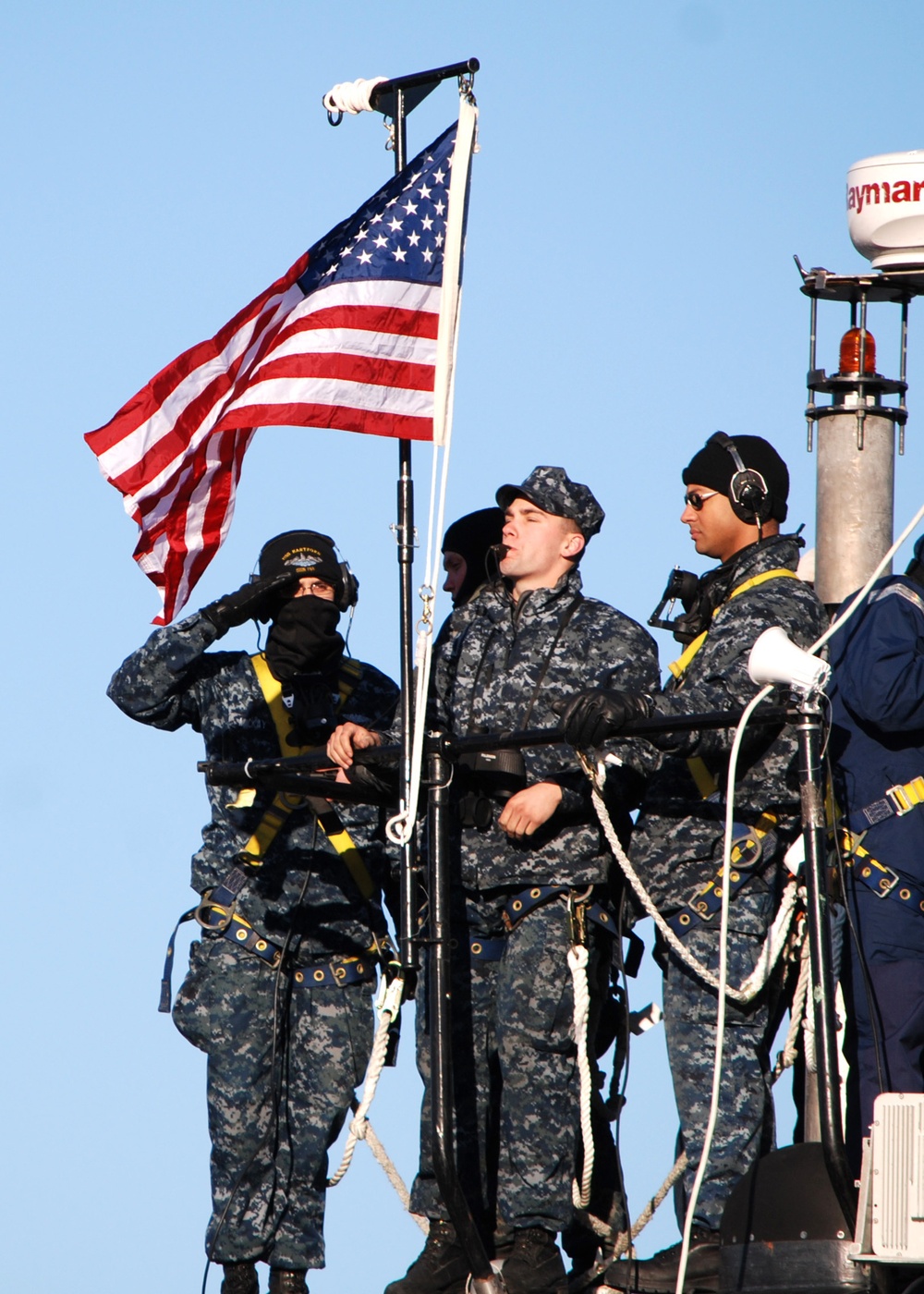 Conducting morning colors