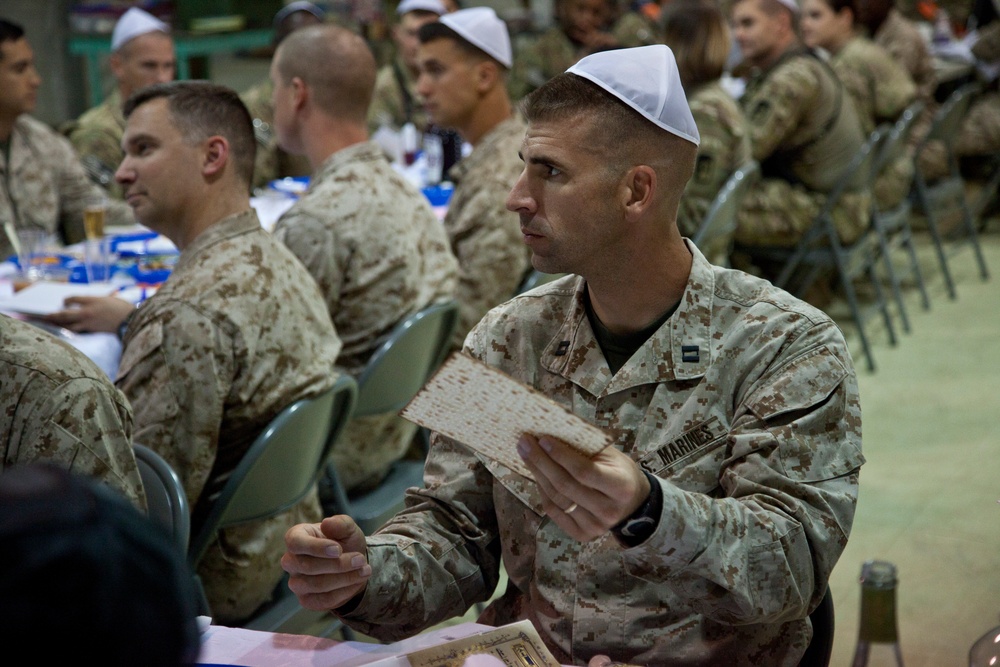 US service members celebrate Easter, Passover aboard Camp Dwyer