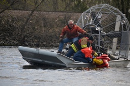 Corps, fire department use airboats for cold water training