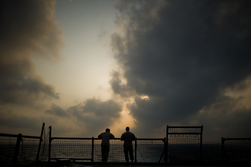 Easter service aboard USS Pearl Harbor