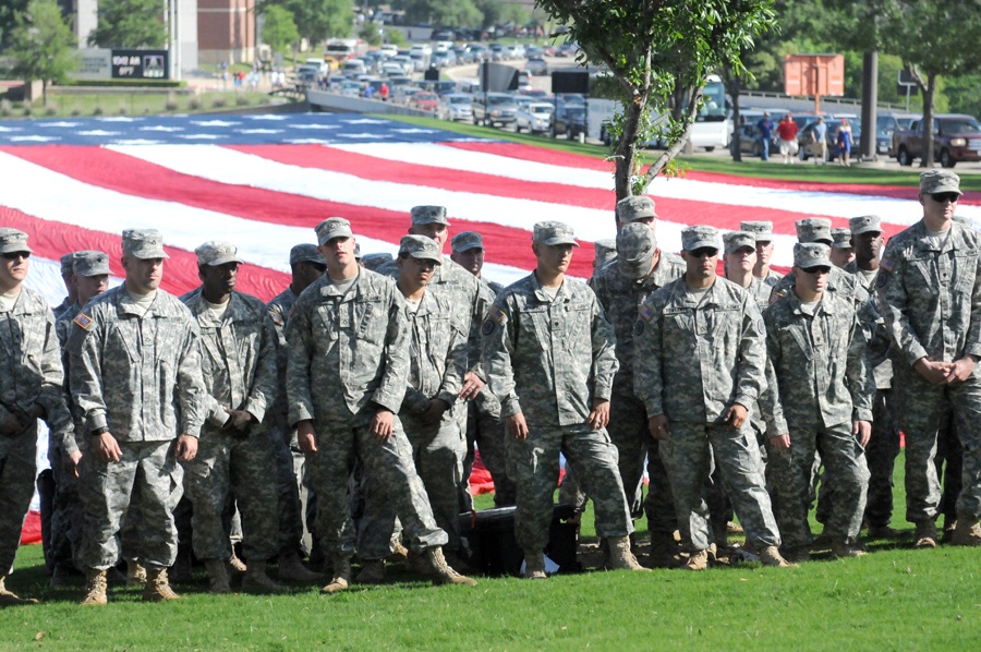 On the field of dreams: Soldiers take part in Texas Rangers opening game