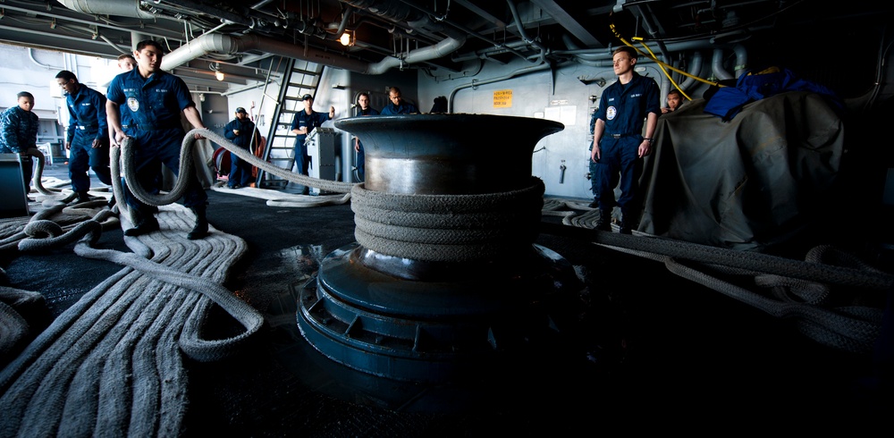 USS John C. Stennis sailors at work