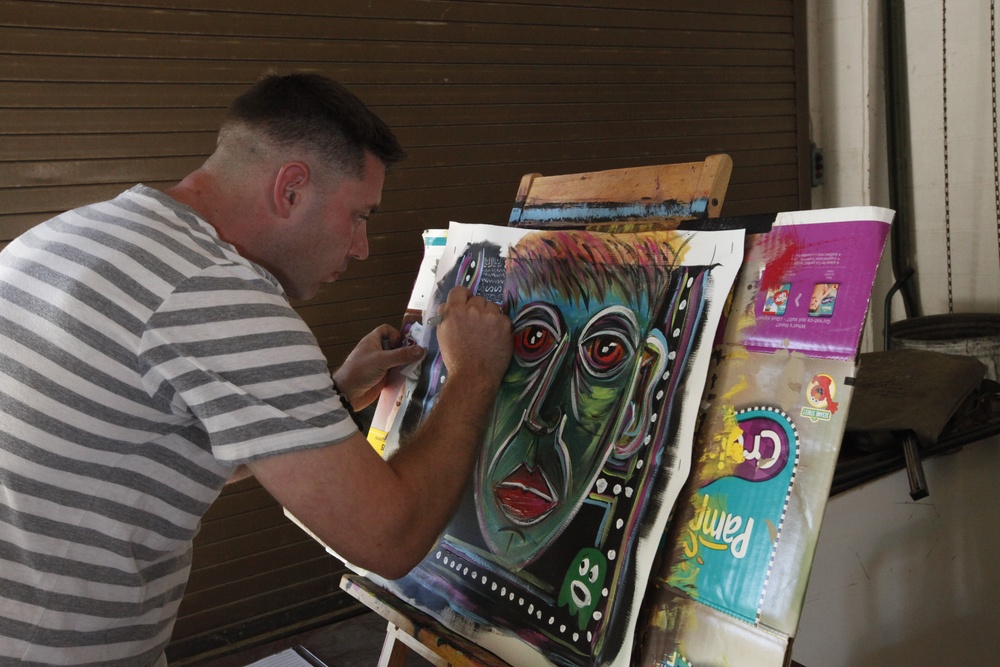 Sergeant therapeutically paints through PTSD healing process