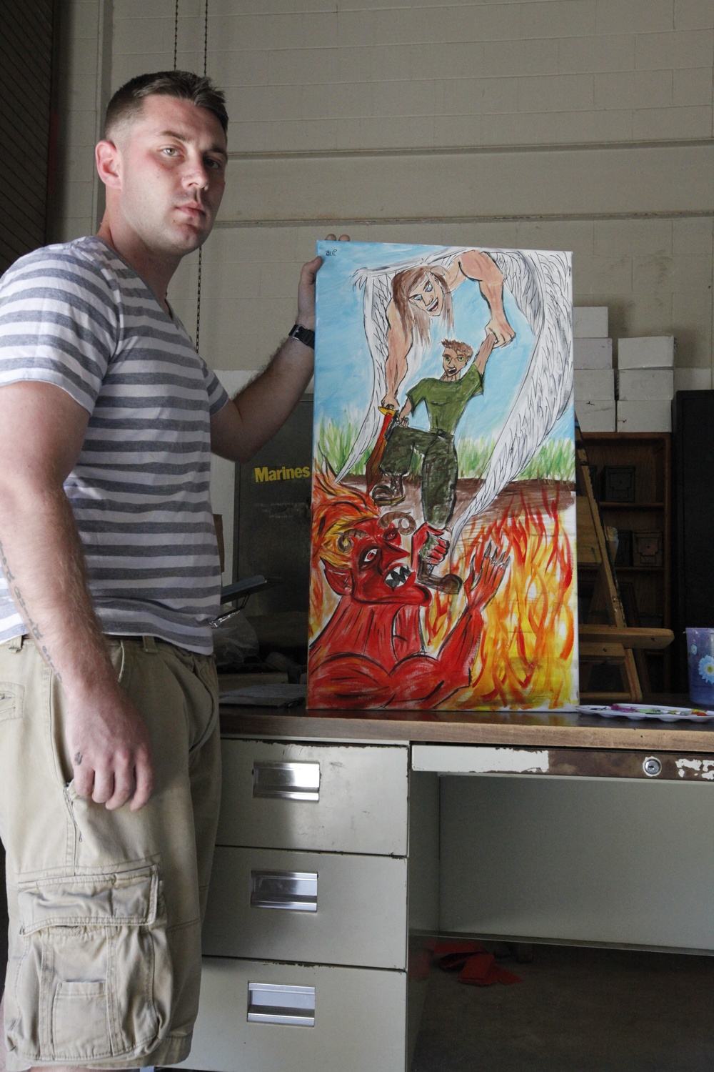 Sergeant therapeutically paints through PTSD healing process