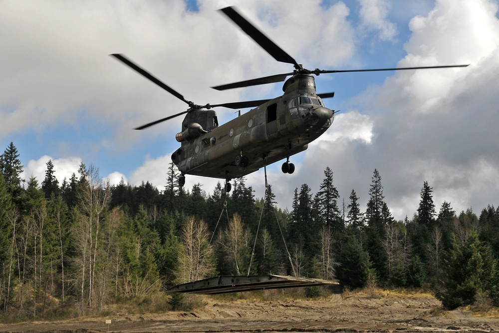 Stryker engineers first to emplace bridge by air since fielding