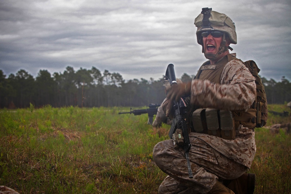 8th Marine Regiment clears enemies down range