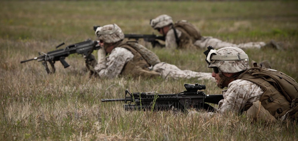8th Marine Regiment clears enemies down range