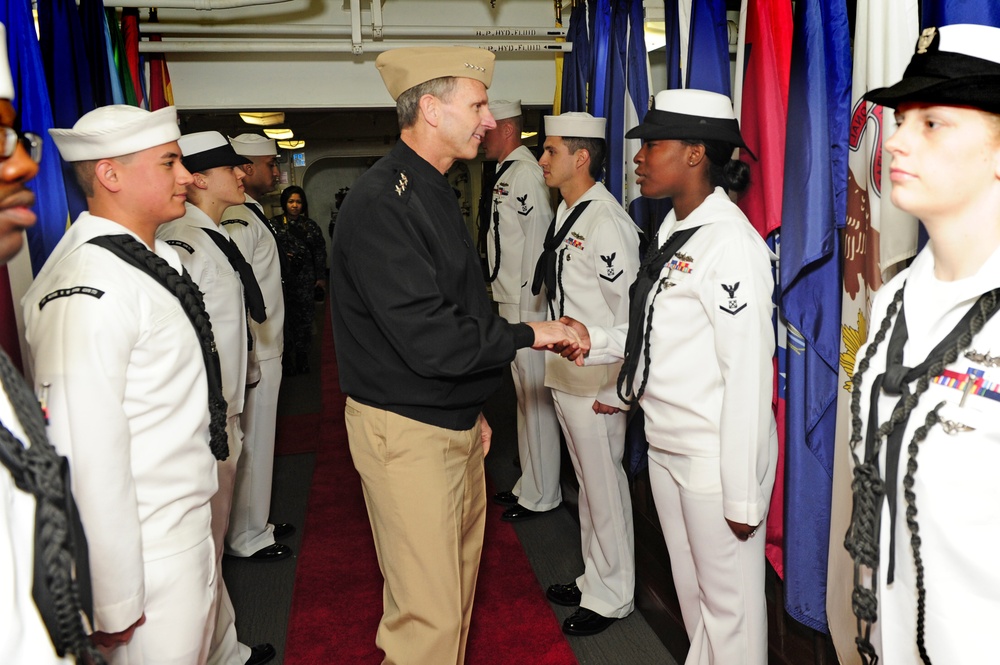 USS George H.W. Bush all-hands call in Norfolk