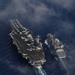 USS Carl Vinson refueling at sea exercise