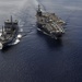 USS Carl Vinson refueling at sea exercise