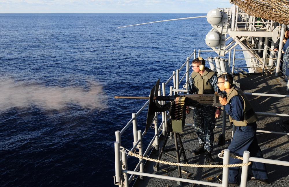 Weapons qualification aboard USS Wasp