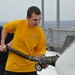 USS Tortuga sailors test firefighting system on flight deck