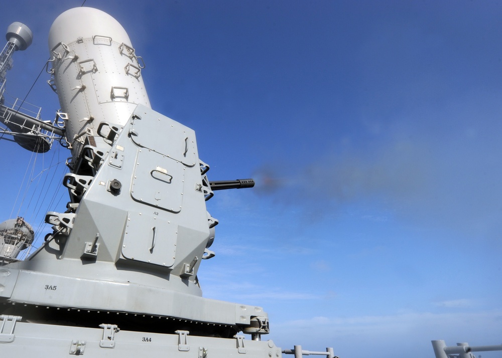 Close-in weapons system fired aboard USS Vicksburg