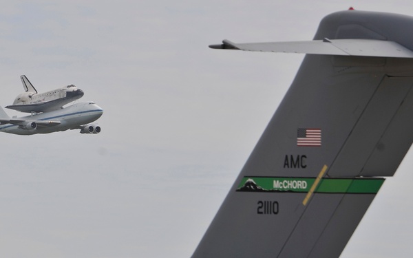 Space shuttle fly by