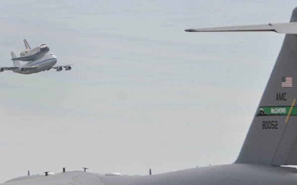 Space shuttle fly by