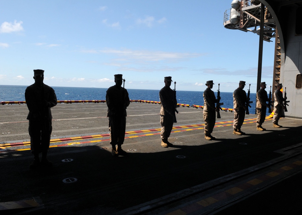 24th Marine Expeditionary Unit honors fallen Marines while at sea