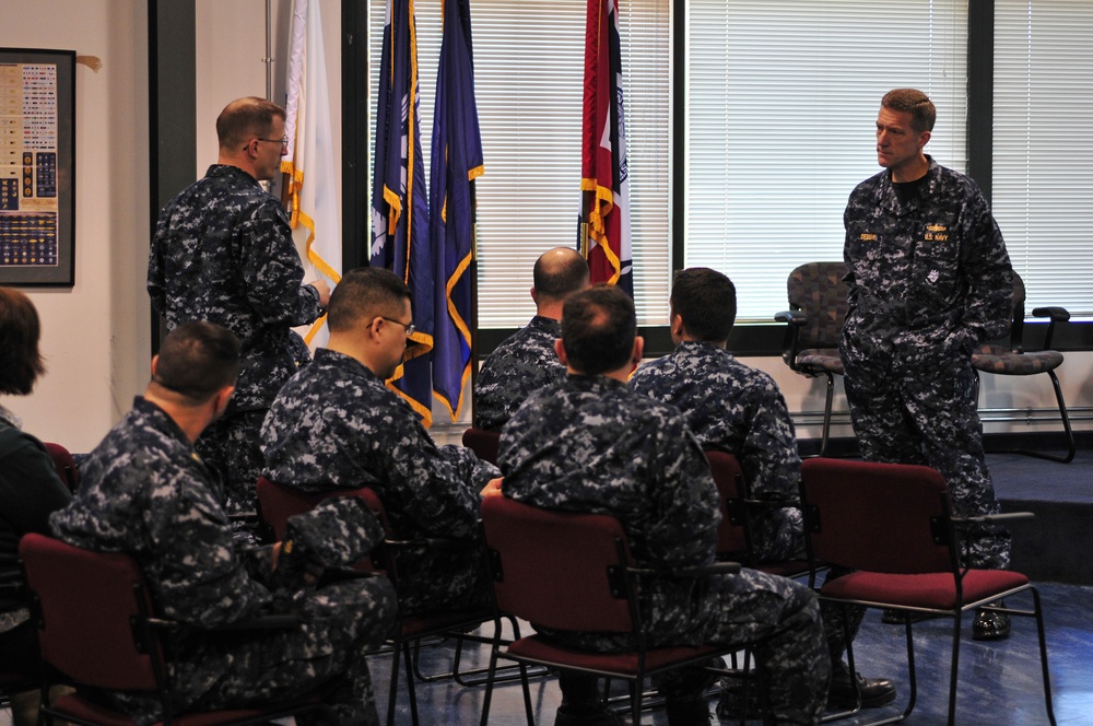 All-hands call in Navy Operational Support Center, Everett