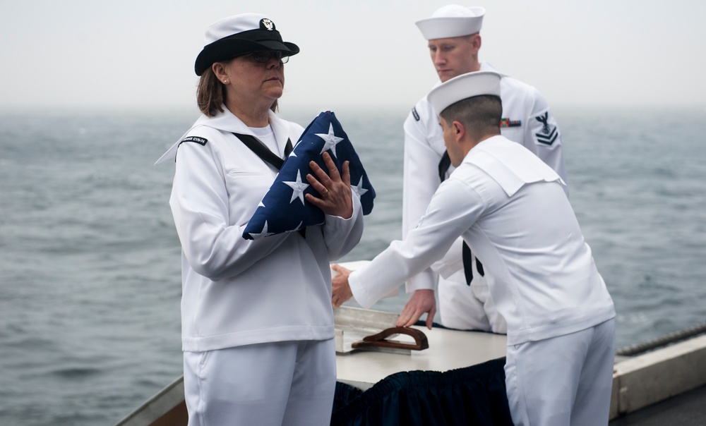 Burial at sea ceremony