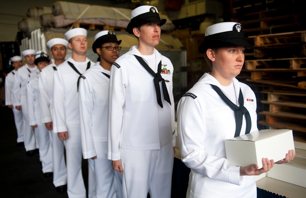 Burial at sea ceremony