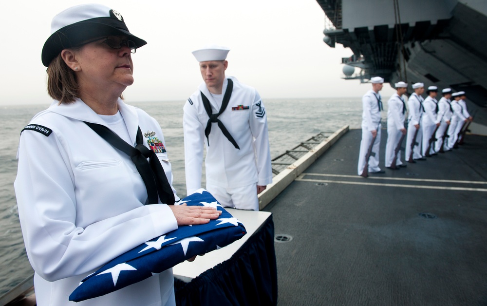 Burial at sea ceremony